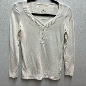 White Kuhl Henley 4 Buttons - size XS